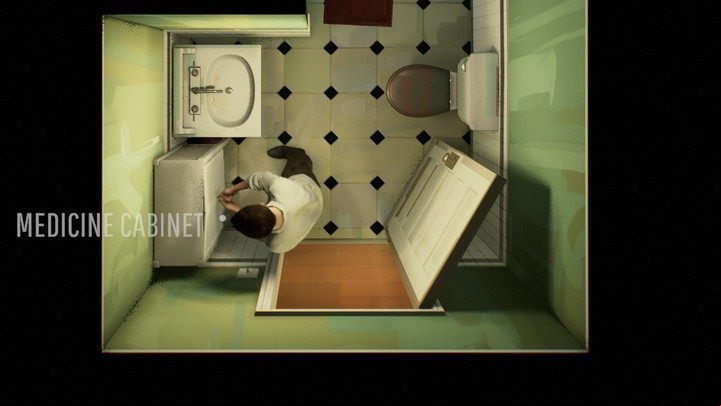 You'll find sleeping pills in the bathroom, in the closet next to the door - 12 Minutes: Sleeping pills - how to use? - FAQ - 12 Minutes game guide