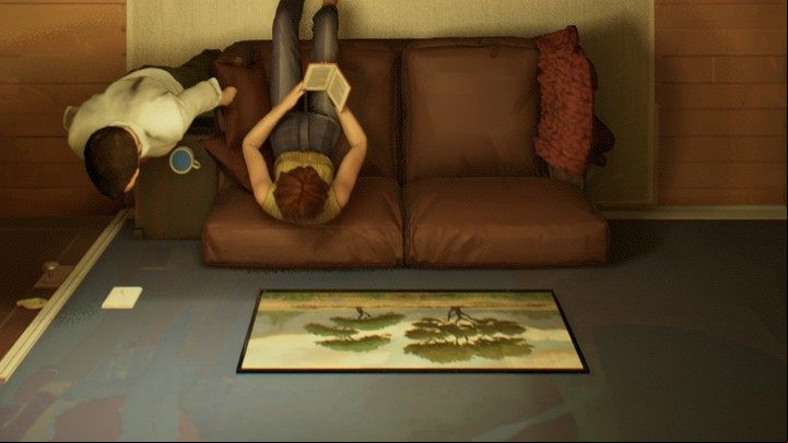 As mentioned earlier, in the meantime, water the flower in the bedroom using water from the second cup and examine the 3 paintings: the tree and the egg in the kitchen and the couple on the balcony in the bedroom - 12 Minutes: Full walkthrough of the game - Transition description - 12 Minutes game guide