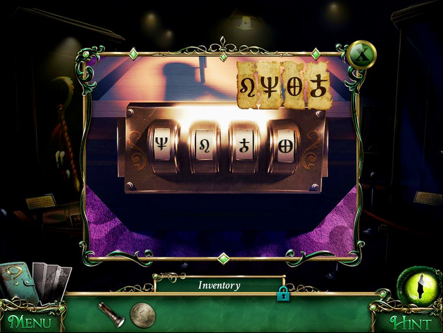 Having all code parts, approach the showcase on left in Exhibition, where you have to transmit the code onto a mechanism - Museum - Main storyline - 9 Clues: The Secret of Serpent Creek - Game Guide and Walkthrough