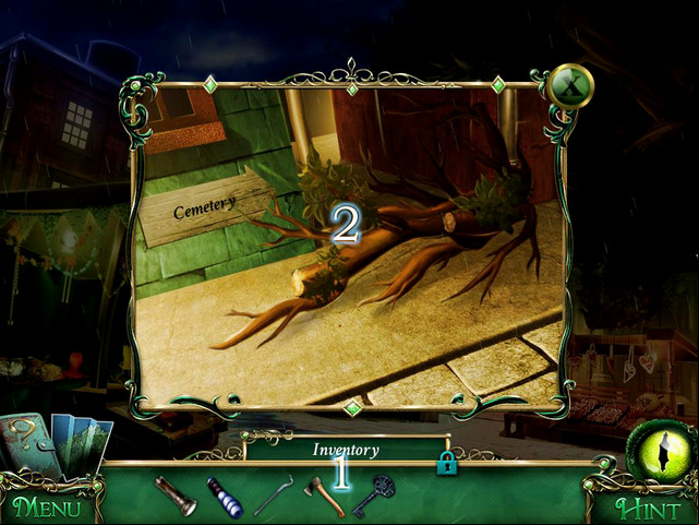 Approach the age leading to the Cemetery - Library - Main storyline - 9 Clues: The Secret of Serpent Creek - Game Guide and Walkthrough