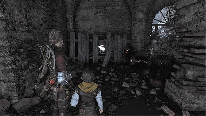 In this area you can find a workbench - Plague Tale Requiem: Chapter 11, Explore the underground area - walkthrough - Chapter 11 - The Cradle of Centuries - A Plague Tale Requiem Guide, Walkthrough