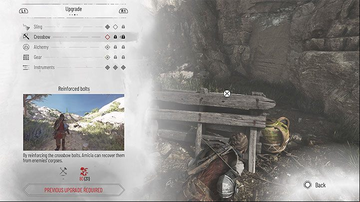 Initially, every bolt fired is irretrievably lost, but you can change that - Plague Tale Requiem: How to unlock crossbow? - FAQ - A Plague Tale Requiem Guide, Walkthrough