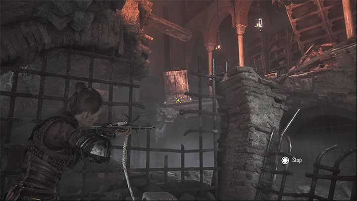 Soon, you'll reach a new Anchor Point - place yourself near it and use the crossbow - Plague Tale Requiem: Chapter 13, Find a way to the surface - walkthrough - Chapter 13 - Nothing left - A Plague Tale Requiem Guide, Walkthrough