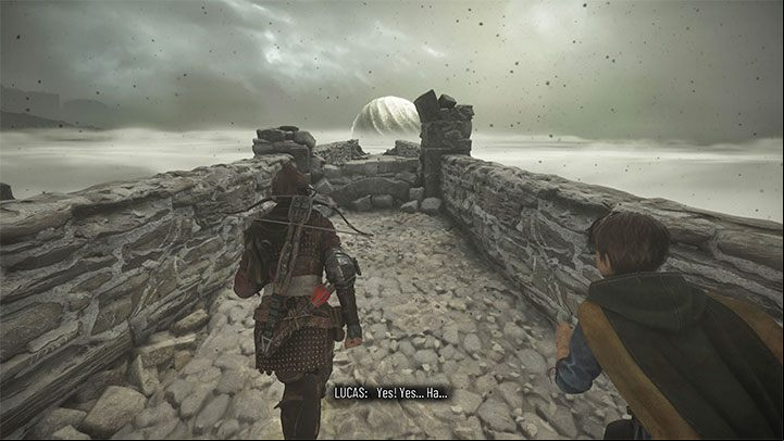 Run towards the wrecked bridge, not worrying about the lack of cover anymore - Plague Tale Requiem: Chapter 16, Final Battle - walkthrough - Chapter 16 - King Hugo - A Plague Tale Requiem Guide, Walkthrough