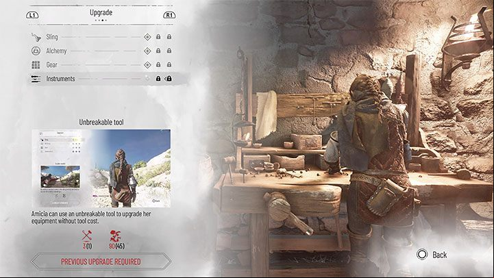 Tools are needed by default to create upgrades at workbenches - Plague Tale Requiem: Beginners guide - Basics - A Plague Tale Requiem Guide, Walkthrough
