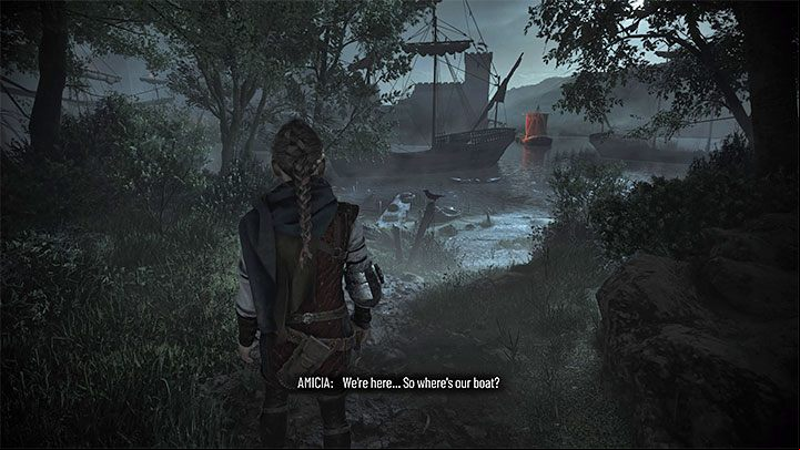 You'll find this secret early on in the stage, after reaching the docks (pictured above) and being tasked with finding the Order's boat - Plague Tale Requiem: Chapter 4 (Protectors Duty) - list of secrets - Hugo Herbarium and Souvenirs - A Plague Tale Requiem Guide, Walkthrough
