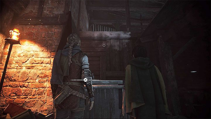You'll find a cart on wheels you must move to climb up to the higher shelf pictured above - Plague Tale Requiem: Chapter 4 (Protectors Duty) - list of secrets - Hugo Herbarium and Souvenirs - A Plague Tale Requiem Guide, Walkthrough