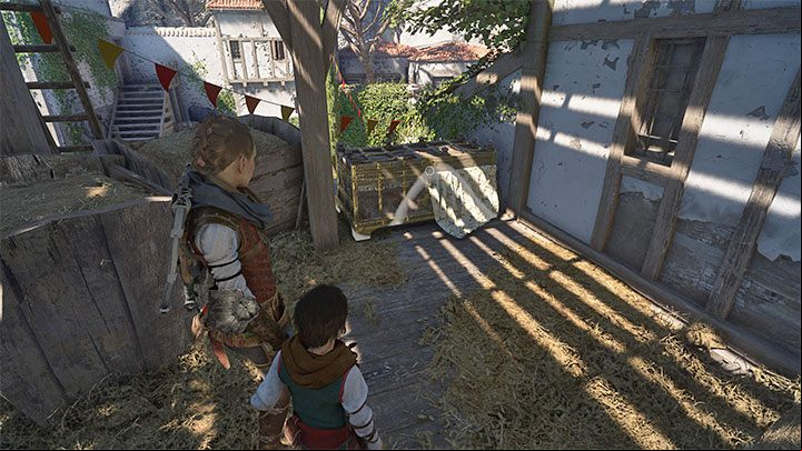 You can now climb to the upper level of the barn and collect the secret - Plague Tale Requiem: Secret Chests - Chapter 8 (A Sea of Promises) - list, locations - Secret chests - A Plague Tale Requiem Guide, Walkthrough