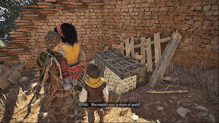 After entering the ruins, in addition to finding a goat (secret - souvenir), you will also come across a chest - Plague Tale Requiem: Secret Chests - Chapter 9 (Tales and Revelations) - list, locations - Secret chests - A Plague Tale Requiem Guide, Walkthrough