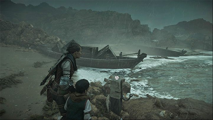 2) The right path leads through the beach - there are more hiding places here, but watch out for rats in the area - Plague Tale Requiem: Chapter 7, Reach Sophias boat - walkthrough - Chapter 7 - Felons - A Plague Tale Requiem Guide, Walkthrough