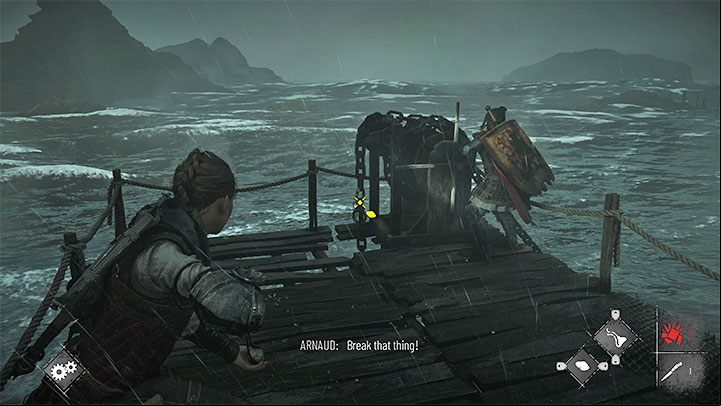Turn to the right and ask Arnaud to use the new crank - Plague Tale Requiem: Chapter 7, Reach Sophias boat - walkthrough - Chapter 7 - Felons - A Plague Tale Requiem Guide, Walkthrough