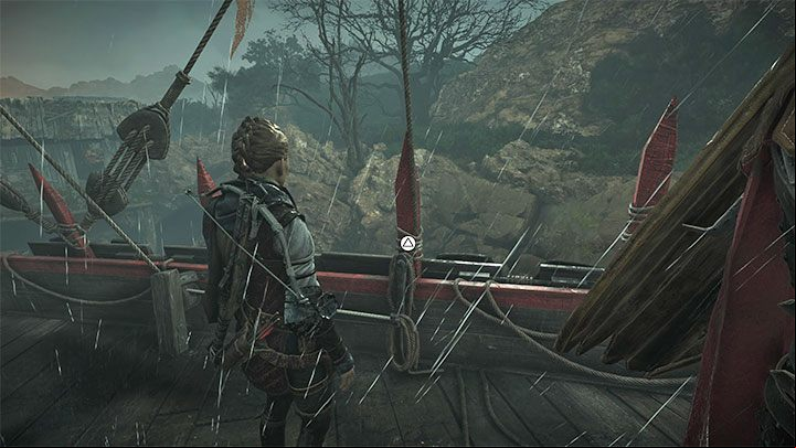 The next task is to raise the sail - Plague Tale Requiem: Chapter 7, Reach Sophias boat - walkthrough - Chapter 7 - Felons - A Plague Tale Requiem Guide, Walkthrough