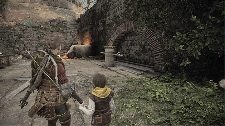 Keep an eye out for more enemies and look for opportunities to put out their torches - Plague Tale Requiem: Chapter 10, Survive the assault - walkthrough - Chapter 10 - Bloodline - A Plague Tale Requiem Guide, Walkthrough