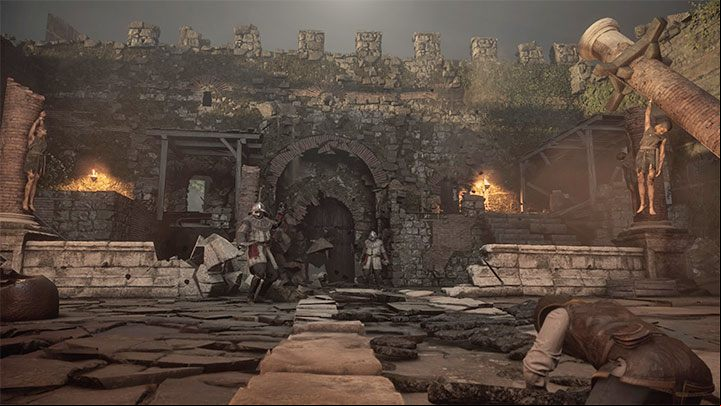 Hide behind cover if injured, but watch out for enemies who'll try to approach you - Plague Tale Requiem: Chapter 10, Survive the assault - walkthrough - Chapter 10 - Bloodline - A Plague Tale Requiem Guide, Walkthrough