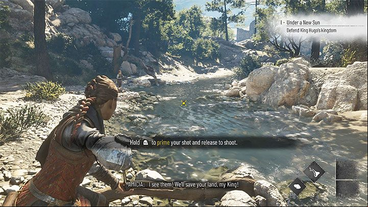 Walk with Hugo to the next part of the ruins, then to the river - Plague Tale Requiem: Chapter 1, Reach the castle - walkthrough - Chapter 1 - Under a New Sun - A Plague Tale Requiem Guide, Walkthrough