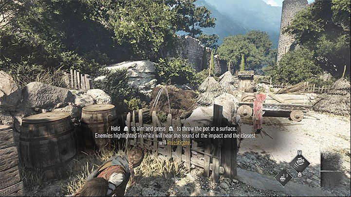 Get near some more enemies - here you'll find some Pots - Plague Tale Requiem: Chapter 1, Reach the castle - walkthrough - Chapter 1 - Under a New Sun - A Plague Tale Requiem Guide, Walkthrough