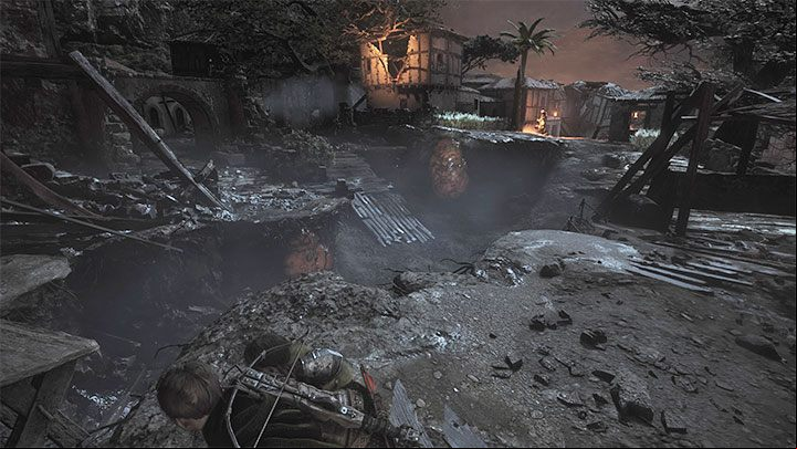 You must now go through the destroyed village - Plague Tale Requiem: Chapter 13, Reach the port - walkthrough - Chapter 13 - Nothing left - A Plague Tale Requiem Guide, Walkthrough