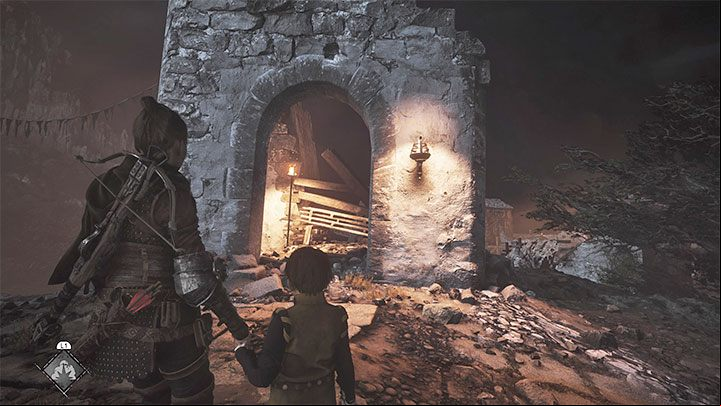 Your destination is the ruined building shown in the picture - Plague Tale Requiem: Chapter 13, Reach the port - walkthrough - Chapter 13 - Nothing left - A Plague Tale Requiem Guide, Walkthrough