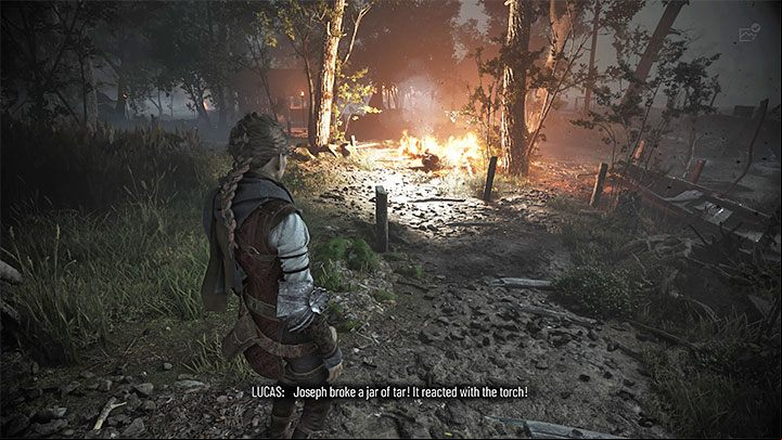 You've met with Joseph, and the group is en route through the forest to reach his boat - Plague Tale Requiem: Chapter 4, Get to Joseph at the pontoon - walkthrough - Chapter 4 - Protectors Duty - A Plague Tale Requiem Guide, Walkthrough