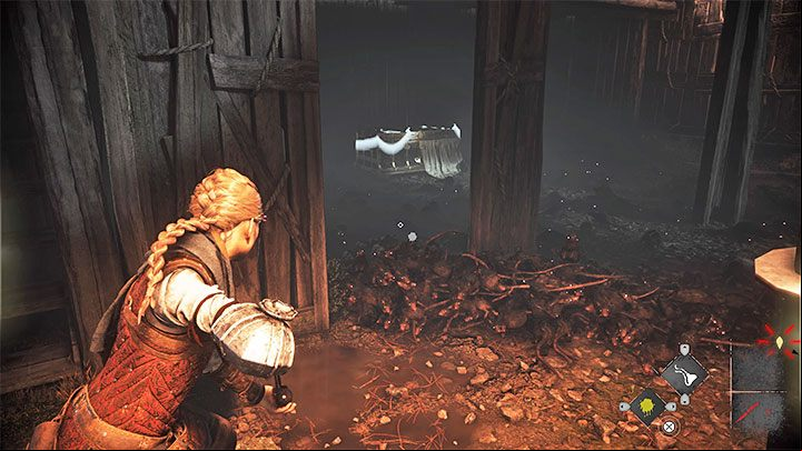 The next location is rather an open one, so watch out for archers (we recommend eliminating them with the slingshot) and rats (do not step into their swarms without a light source) - Plague Tale Requiem: Chapter 4, Get to Joseph at the pontoon - walkthrough - Chapter 4 - Protectors Duty - A Plague Tale Requiem Guide, Walkthrough