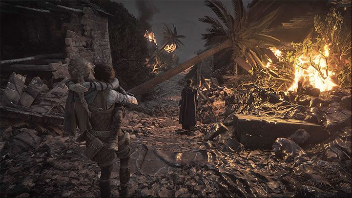 In the final part of the journey to Joseph's boat, Hugo will have to be carried - Plague Tale Requiem: Chapter 4, Get to Joseph at the pontoon - walkthrough - Chapter 4 - Protectors Duty - A Plague Tale Requiem Guide, Walkthrough