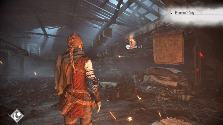 Turn to Lucas (he is still on the upper floor), hold down the command button (L1/LB on consoles) and ask Lucas to toss the ingredients to you - Plague Tale Requiem: Chapter 4, Find the Orders boat - walkthrough - Chapter 4 - Protectors Duty - A Plague Tale Requiem Guide, Walkthrough