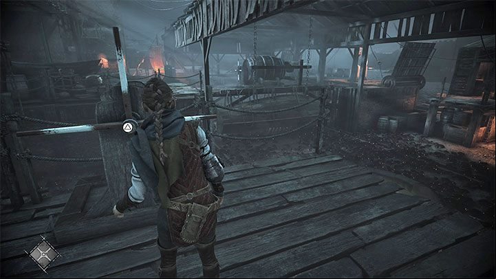 Reach the gap and push the knocked down object to create a makeshift bridge - Plague Tale Requiem: Chapter 4, Find the Orders boat - walkthrough - Chapter 4 - Protectors Duty - A Plague Tale Requiem Guide, Walkthrough