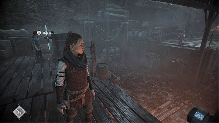After a short conversation, the soldier will raise the second boat - Plague Tale Requiem: Chapter 4, Find the Orders boat - walkthrough - Chapter 4 - Protectors Duty - A Plague Tale Requiem Guide, Walkthrough