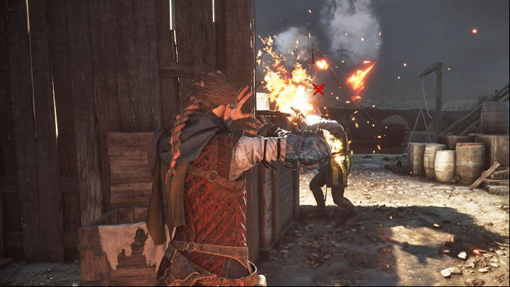 The group will now confront the soldier, who after the conversation, knows who he is dealing with - Plague Tale Requiem: Chapter 4, Find the Orders boat - walkthrough - Chapter 4 - Protectors Duty - A Plague Tale Requiem Guide, Walkthrough
