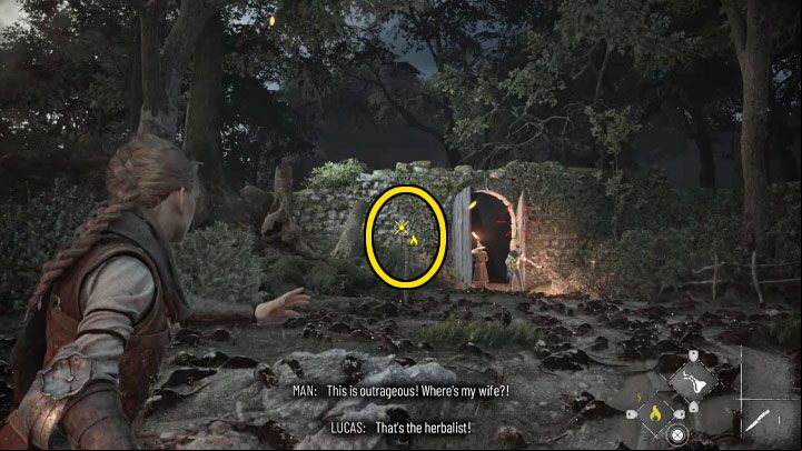 As soon as you reach the last part of the village, run toward the gate to complete the first activity before the herbalist and guards move away too far - Plague Tale Requiem: Can you save the herbalist in chapter 3? - FAQ - A Plague Tale Requiem Guide, Walkthrough