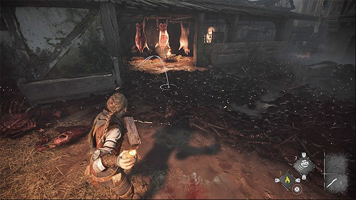 Jump down to the dump used by the butcher and move on - A Plague Tale Requiem: Chapter 3, Exit the city - walkthrough - Chapter 3 - A Burden of Blood - A Plague Tale Requiem Guide, Walkthrough