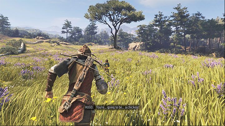 During the initial stage of the chapter, you'll reach a large glade, and Amicia and Hugo decide to run for the large tree - Plague Tale Requiem: Chapter 6 (Leaving All Behind - list of secrets - Hugo Herbarium and Souvenirs - A Plague Tale Requiem Guide, Walkthrough