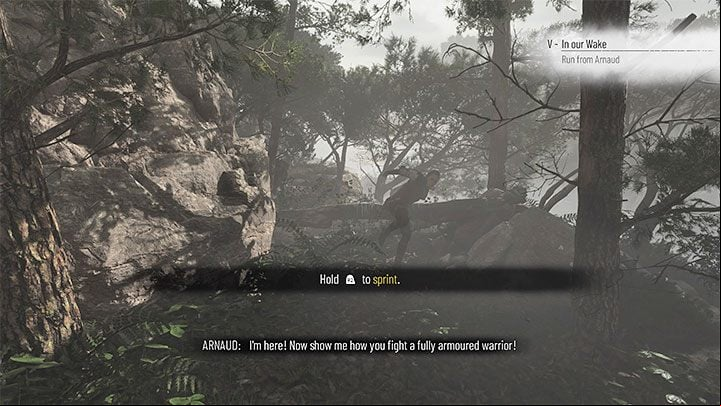 While trying to free the boat you'll be interrupted by an elite enemy - Arnaud, who you must run away from - Plague Tale Requiem: Chapter 5, Run from Arnaud - walkthrough - Chapter 5 - In Our Wake - A Plague Tale Requiem Guide, Walkthrough