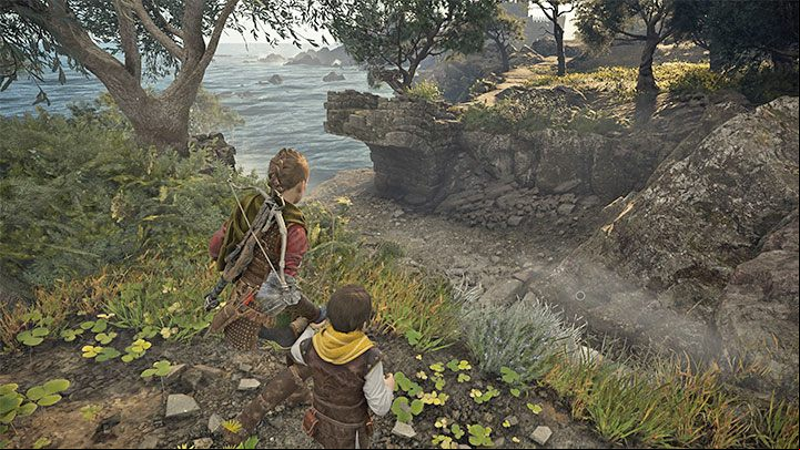 Once you are behind the door, check out the lower left path by the water - make a detour and follow it - Plague Tale Requiem: Chapter 10 (Bloodline) - list of secrets - Hugo Herbarium and Souvenirs - A Plague Tale Requiem Guide, Walkthrough