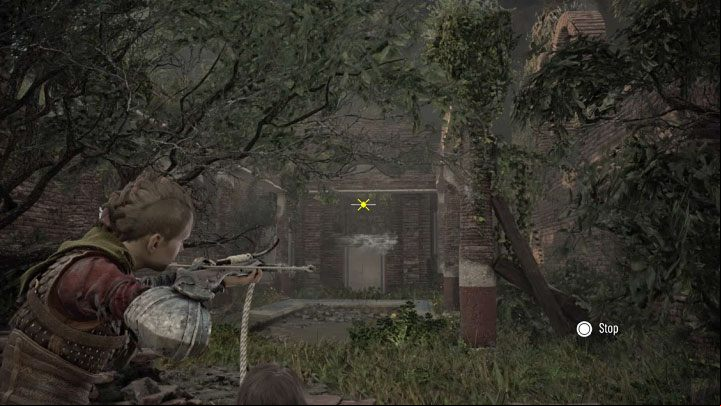 aim it at the hook visible in the distance - Plague Tale Requiem: Chapter 10 (Bloodline) - list of secrets - Hugo Herbarium and Souvenirs - A Plague Tale Requiem Guide, Walkthrough