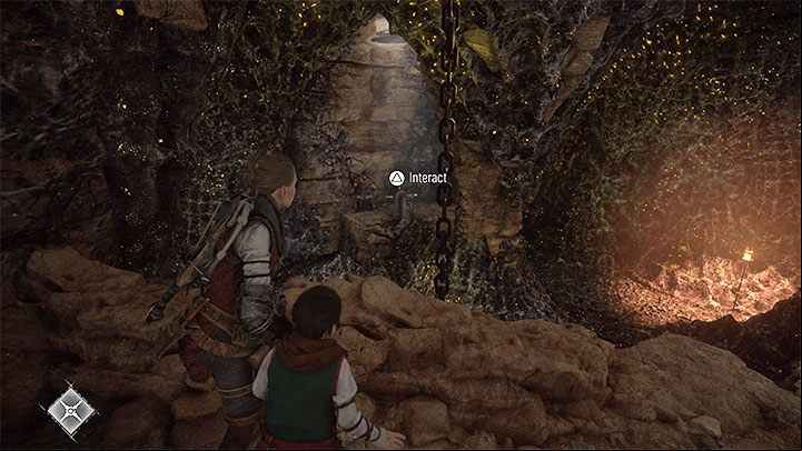 Look for a crank (screenshot above) and command Arnaud to use it - Plague Tale Requiem: Chapter 7, Cross the beach - walkthrough - Chapter 7 - Felons - A Plague Tale Requiem Guide, Walkthrough