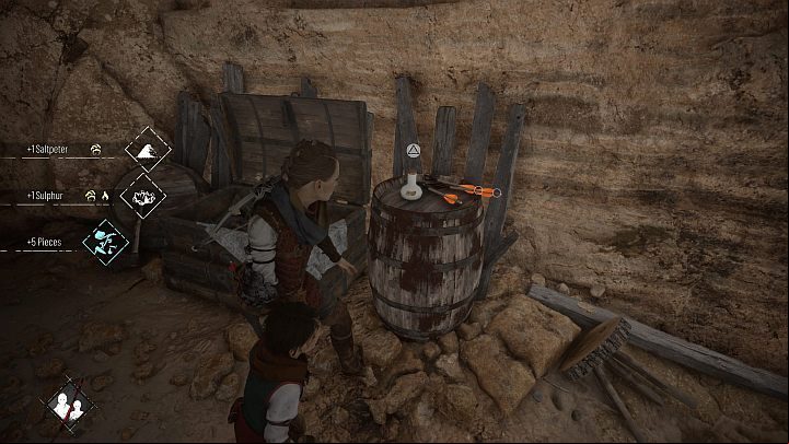 We strongly advise you to explore all newly visited locations - walk around and look out for interaction icons that may symbolize items you can pick up - Plague Tale Requiem: Exploration - Basics - A Plague Tale Requiem Guide, Walkthrough