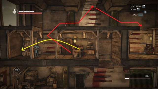 When shooter on the left isnt looking, hide behind a barricade - The Betrayal - walkthrough for sequence 11 - Walkthrough - Assassins Creed Chronicles: China - Game Guide and Walkthrough