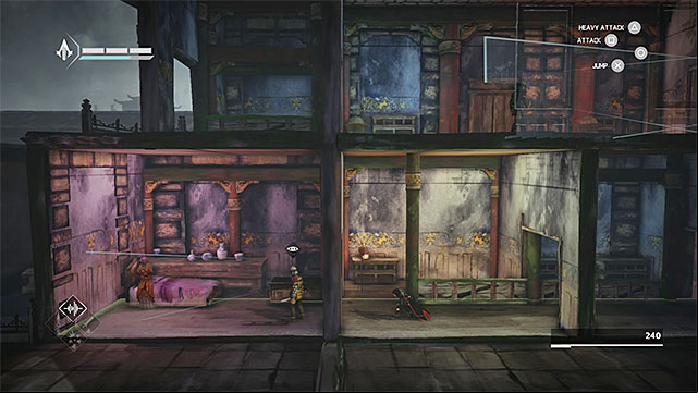Attack the enemy guarding first Concubine from the back - Old Friend - walkthrough for sequence 9 - Walkthrough - Assassins Creed Chronicles: China - Game Guide and Walkthrough