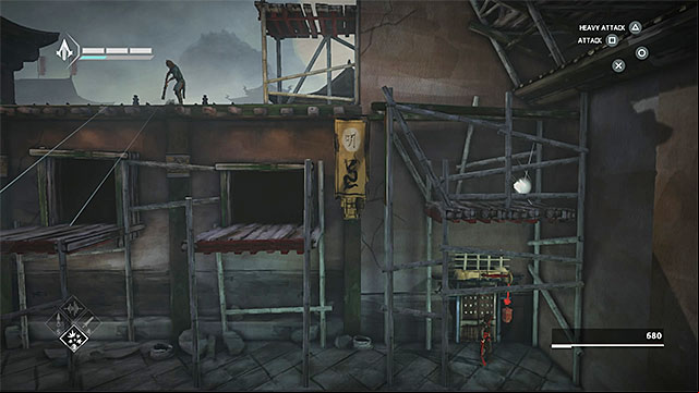 Go right from where you got eighth shard - Shards in sequence 9 - Old Friend - Animus shards - Assassins Creed Chronicles: China - Game Guide and Walkthrough
