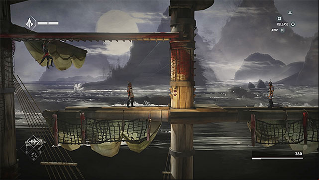 Sneak above the first guard - The Port - walkthrough for sequence 3 - Walkthrough - Assassins Creed Chronicles: China - Game Guide and Walkthrough