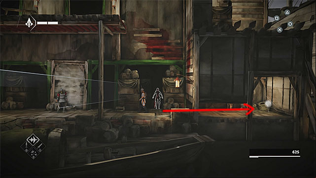 First reach the secret and then go to the higher level - The Port - walkthrough for sequence 3 - Walkthrough - Assassins Creed Chronicles: China - Game Guide and Walkthrough