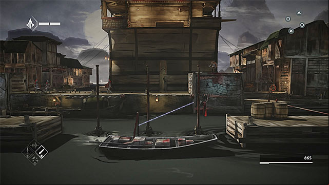 Use the knife to cut new rope - The Port - walkthrough for sequence 3 - Walkthrough - Assassins Creed Chronicles: China - Game Guide and Walkthrough