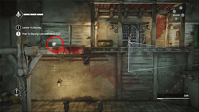 Go left from the enemy with long stick - Shards in sequence 4 - The Slaver - Animus shards - Assassins Creed Chronicles: China - Game Guide and Walkthrough