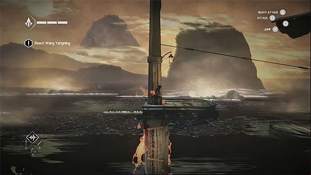 Shard can be found at the top of the mast - Shards in sequence 5 - Consequences - Animus shards - Assassins Creed Chronicles: China - Game Guide and Walkthrough