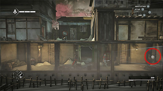 the guard and wind-bell on the path to secret - Shards in sequence 6 - The Search - Animus shards - Assassins Creed Chronicles: China - Game Guide and Walkthrough
