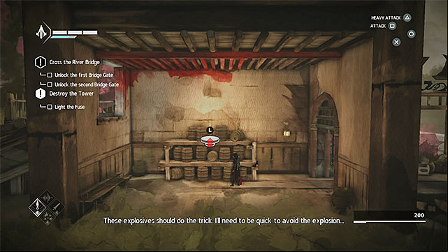 Light the fuse and QUICKLY climb on the top of the tower - Hunted - walkthrough for sequence 8 - Walkthrough - Assassins Creed Chronicles: China - Game Guide and Walkthrough