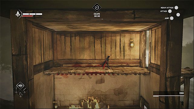 You must reach viewpoint and escape from the tower in 50 seconds - Hunted - walkthrough for sequence 8 - Walkthrough - Assassins Creed Chronicles: China - Game Guide and Walkthrough