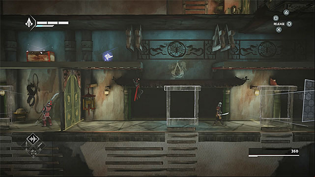 Reach the attic guarded by few enemies - Treasure chests in sequence 7 - The Snake - Treasure chests - Assassins Creed Chronicles: China - Game Guide and Walkthrough