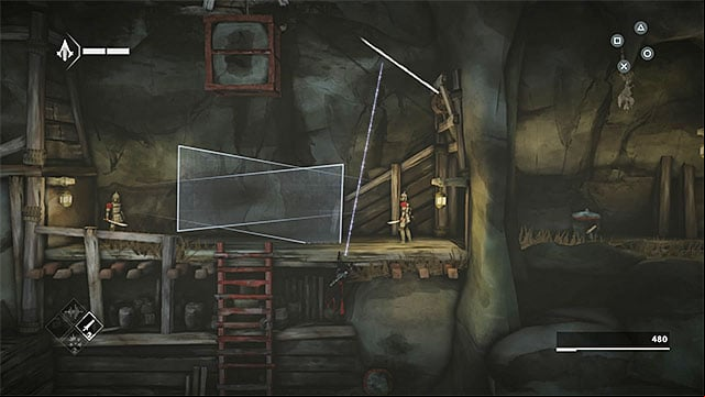 Make few steps to the right and use the closest ladder to reach third Animus data fragment - The Return - walkthrough for sequence 2 - Walkthrough - Assassins Creed Chronicles: China - Game Guide and Walkthrough